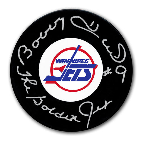 Bobby Hull Winnipeg Jets Autographed & Inscribed Puck - Logo