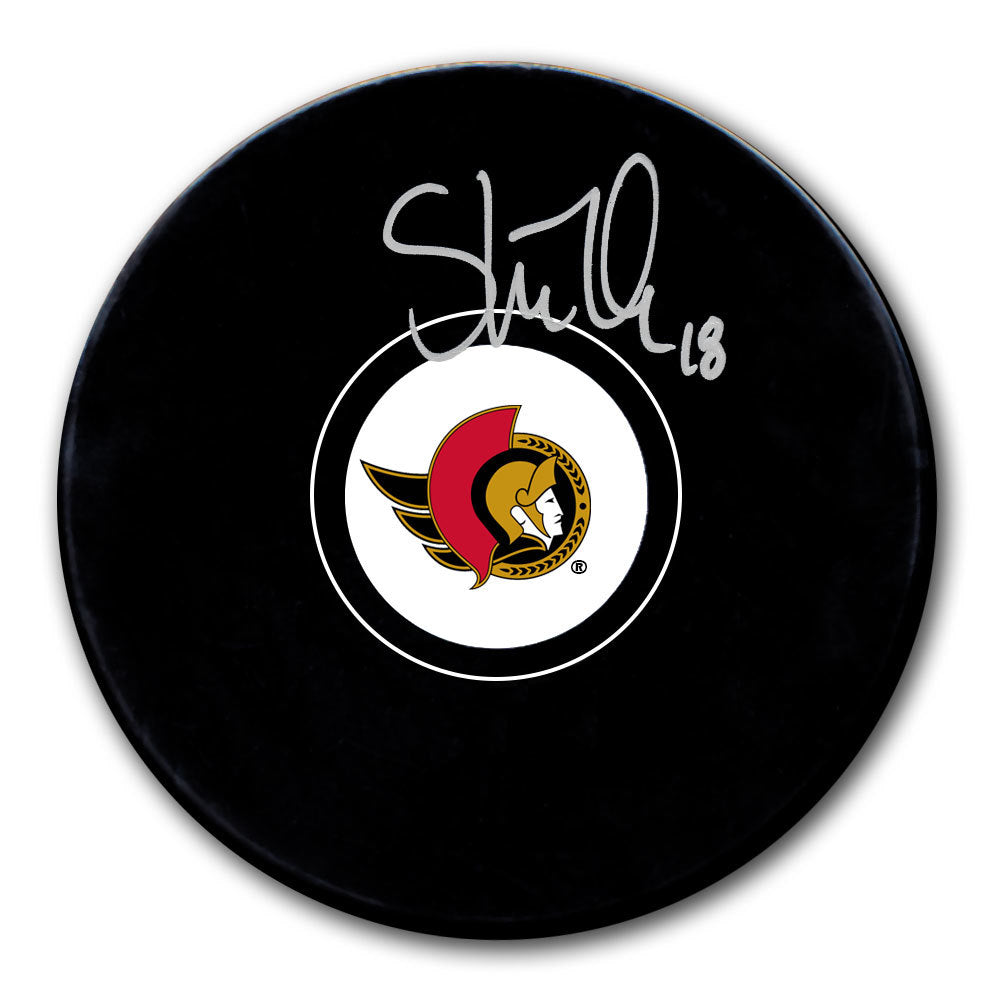 Tim Stutzle Ottawa Senators Autographed Puck - Logo