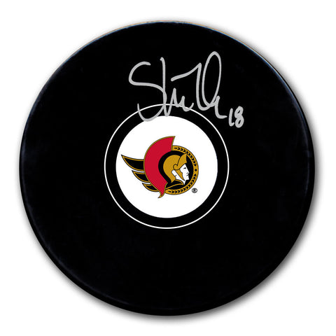 Tim Stutzle Ottawa Senators Autographed Puck - Logo