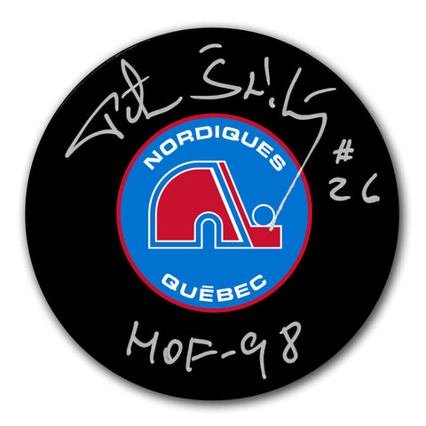 Peter Stastny Quebec Nordiques Autographed & Inscribed Puck - Logo
