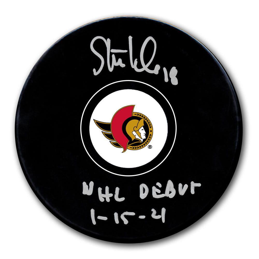 Tim Stutzle Ottawa Senators Autographed & Inscribed Puck - Logo