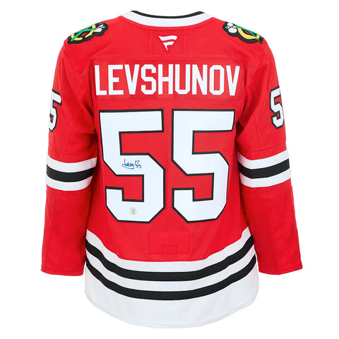 Artyom Levshunov Autographed Chicago Blackhawks Fanatics Premium Jersey