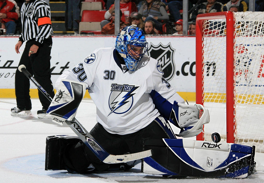 PRE-ORDER - Marc Denis Autographed 8x10 Photo - Action (Tampa Bay)