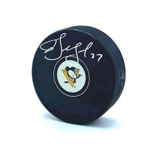 Alexei Kovalev Autographed Puck - Logo