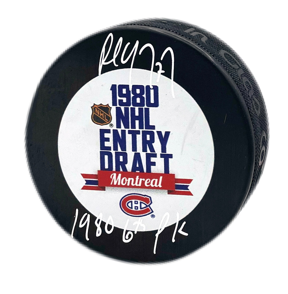 Paul Coffey Autographed & Inscribed Puck - Draft