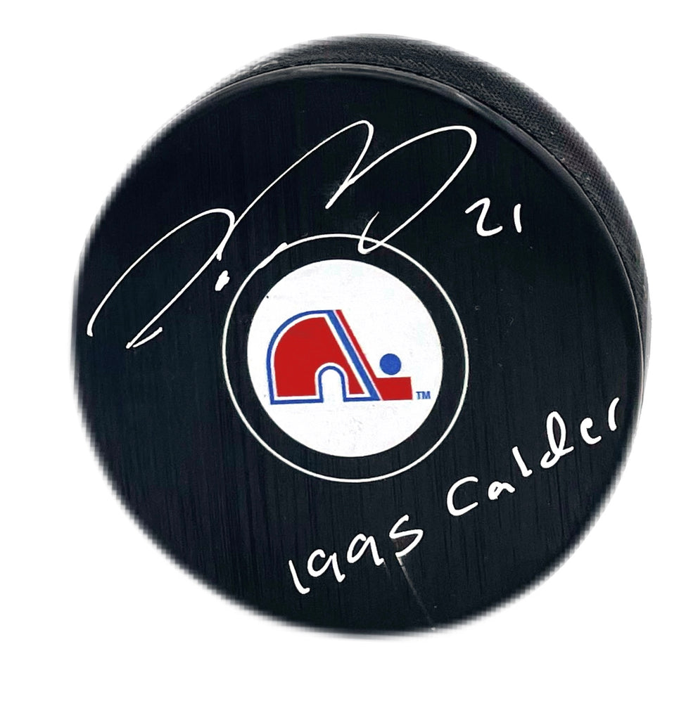 Peter Forsberg Autographed & Inscribed Puck - Logo Quebec
