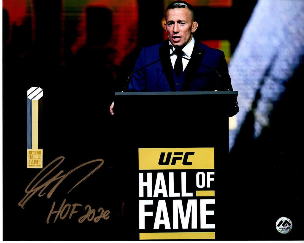 Georges St-Pierre (GSP) Autographed & Inscribed 8x10 Photo - Hall of Fame
