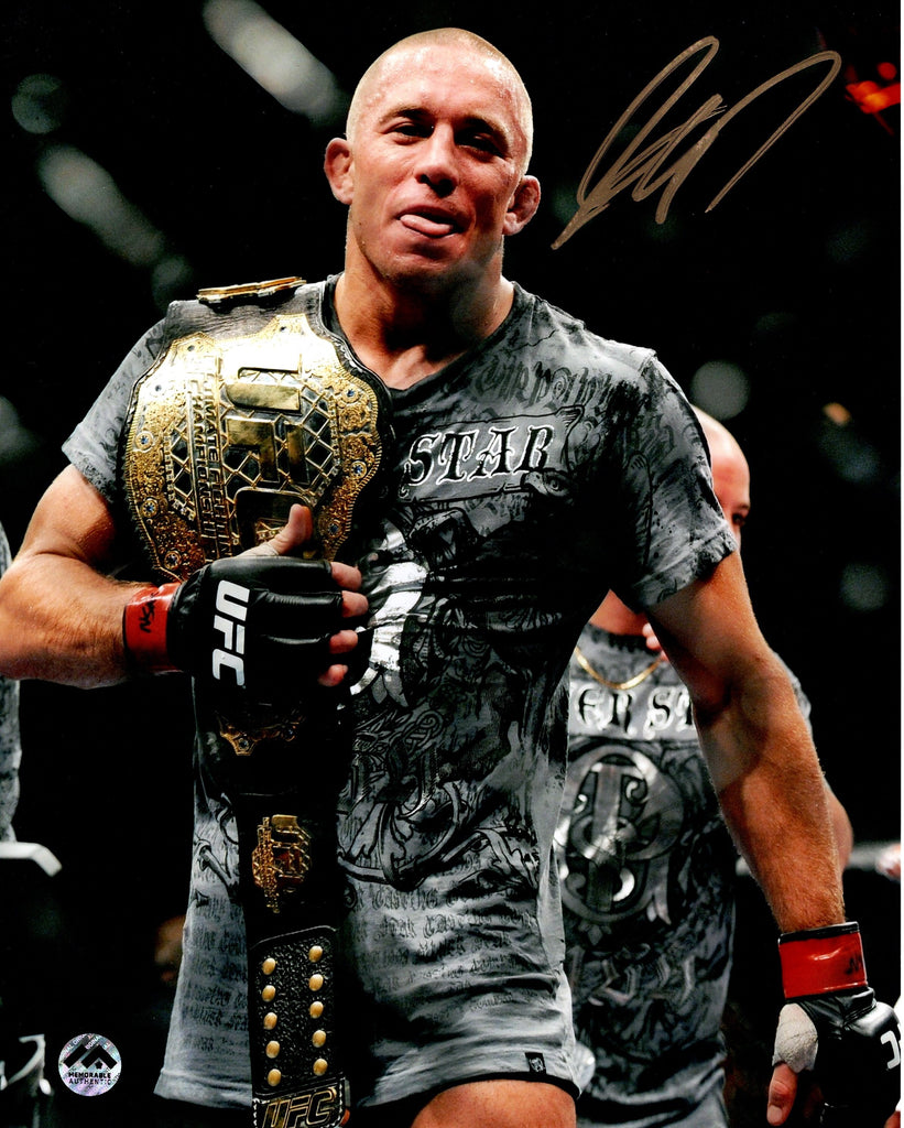 PRE-ORDER - Georges St-Pierre (GSP) Autographed 8x10 Photo - Fence