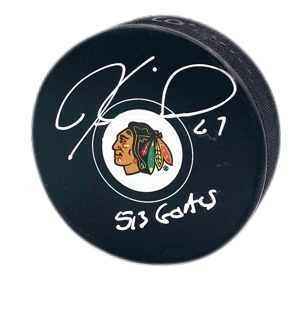 Jeremy Roenick Autographed & Inscribed Puck - Logo Chicago