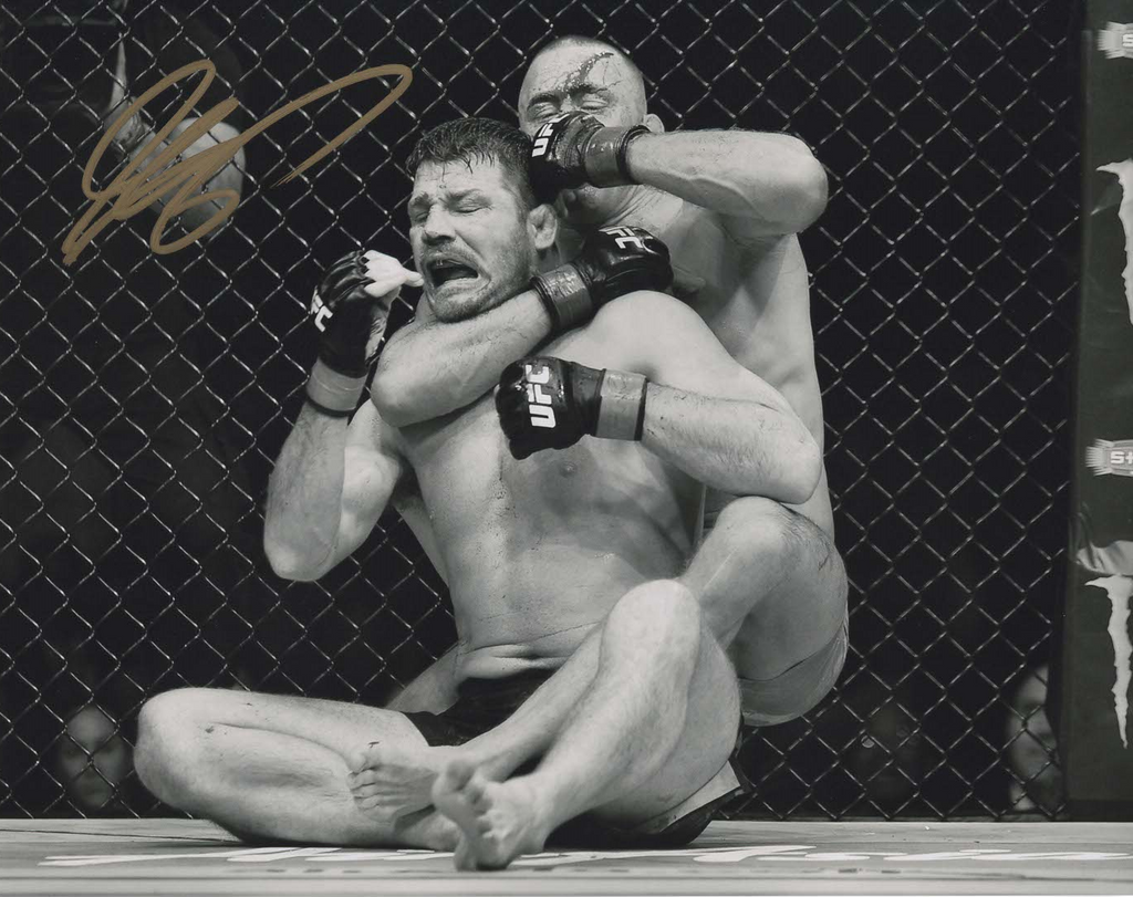 Georges St-Pierre (GSP) Autographed 8x10 Photo - Last Fight (Black & White)