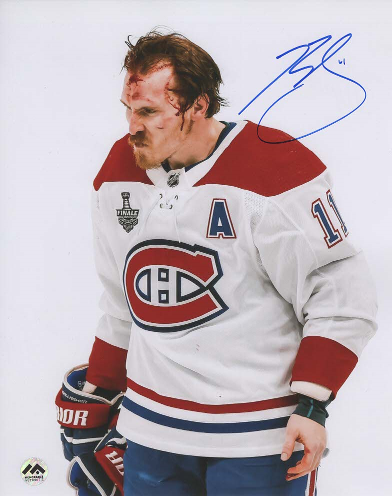 Brendan Gallagher Autographed 8x10 Photo - Bleed (signed in blue)