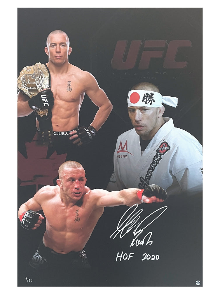 Georges St-Pierre (GSP) Autographed & Inscribed 24x36 Canvas - Limited Edition of 20