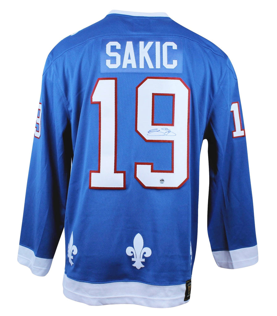 Joe Sakic Autographed Fanatics Vintage Replica Jersey - Quebec