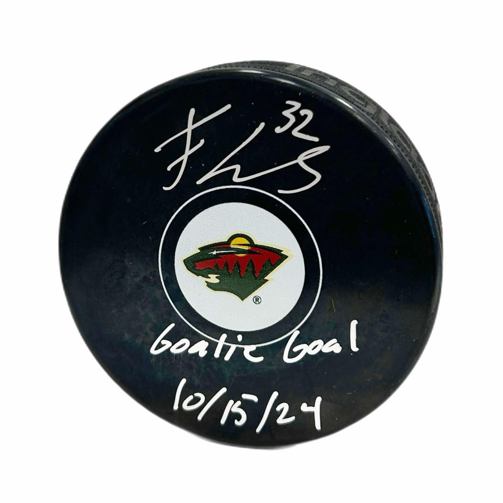 Filip Gustavsson Autographié & Puck inscrit - Logo