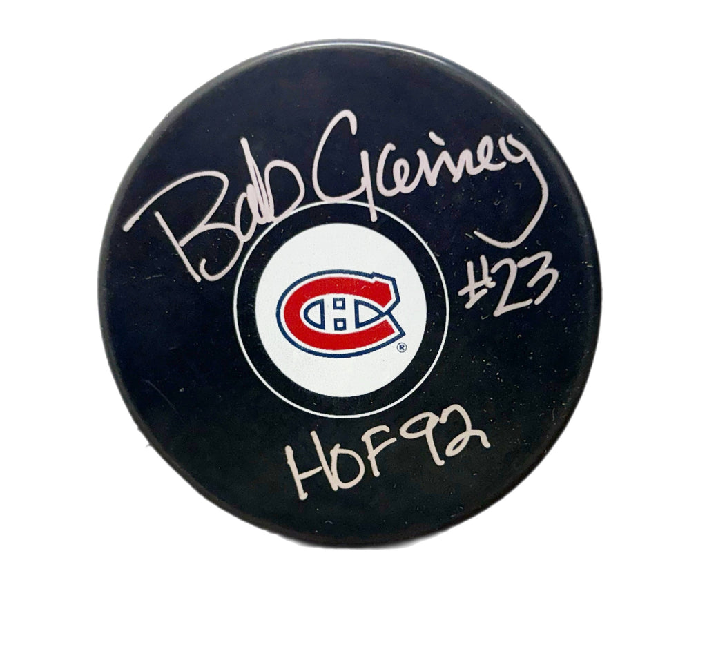 Bob Gainey Autographié & Puck inscrit - Logo