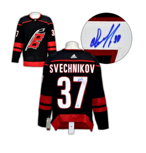 Andrei Svechnikov Autographié Carolina Hurricanes Black Adidas Authentic chandail