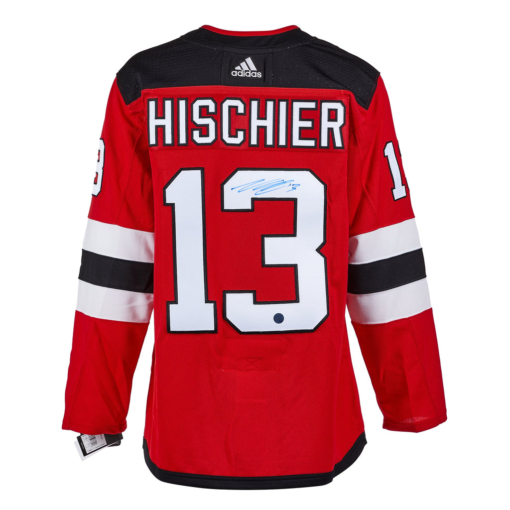 Nico Hischier Autographié Nouveau chandail Devils Adidas Authentique chandail
