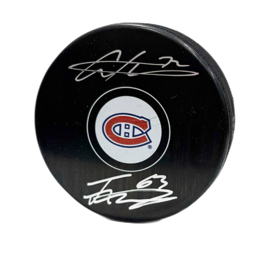 Arber Xhekaj & Florian Xhekaj Autographié Puck - Logo