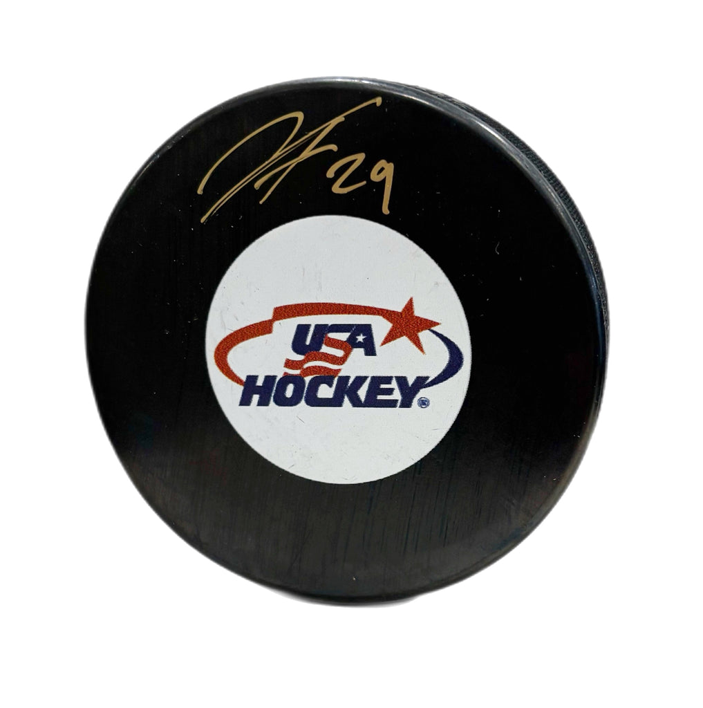 Jacob Fowler Autographié Puck - Équipe des États-Unis