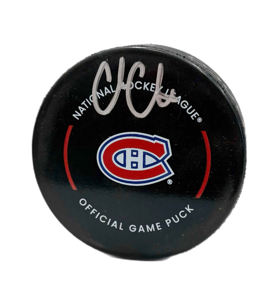 Cole Caufield Autographié Puck - Officiel