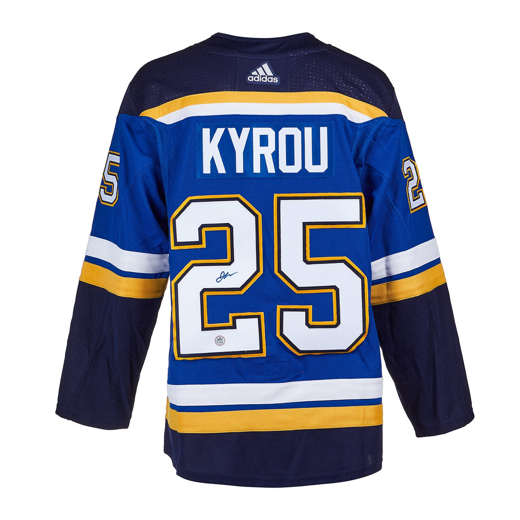Jordan Kyrou Autographié St Louis Blues Adidas Authentic chandail