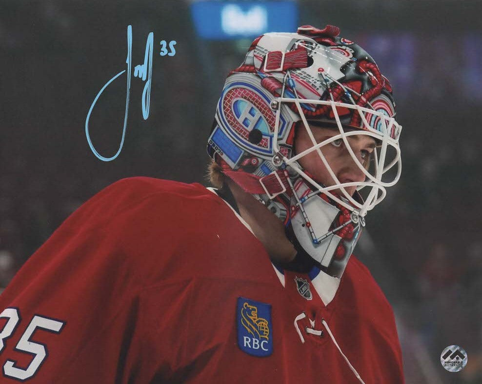 Samuel Montembeault Autographié Photo 16x20 - Masque (signé en bleu)