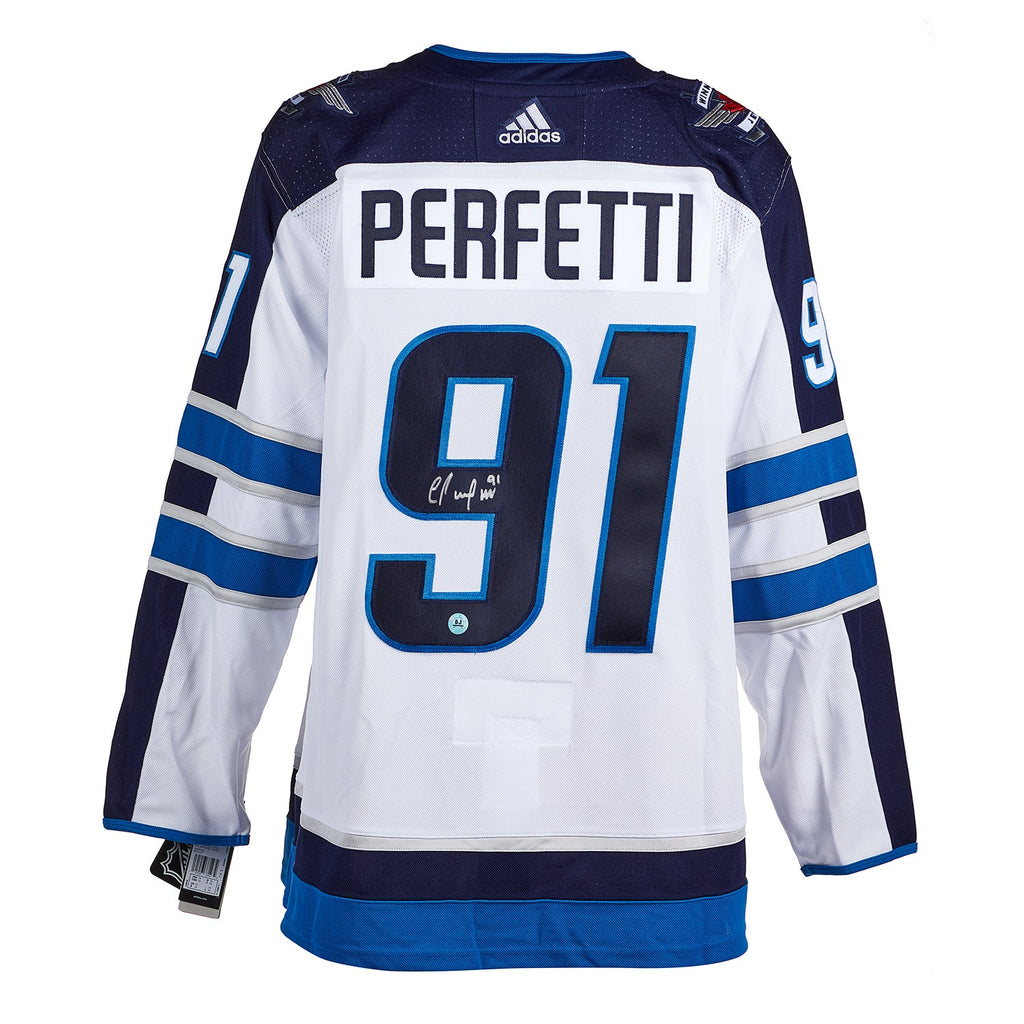 Cole Perfetti Autographié Adidas blanc authentique des Jets de Winnipeg chandail