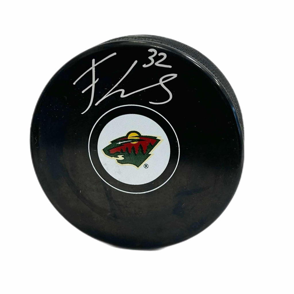 Filip Gustavsson Autographié Puck - Logo