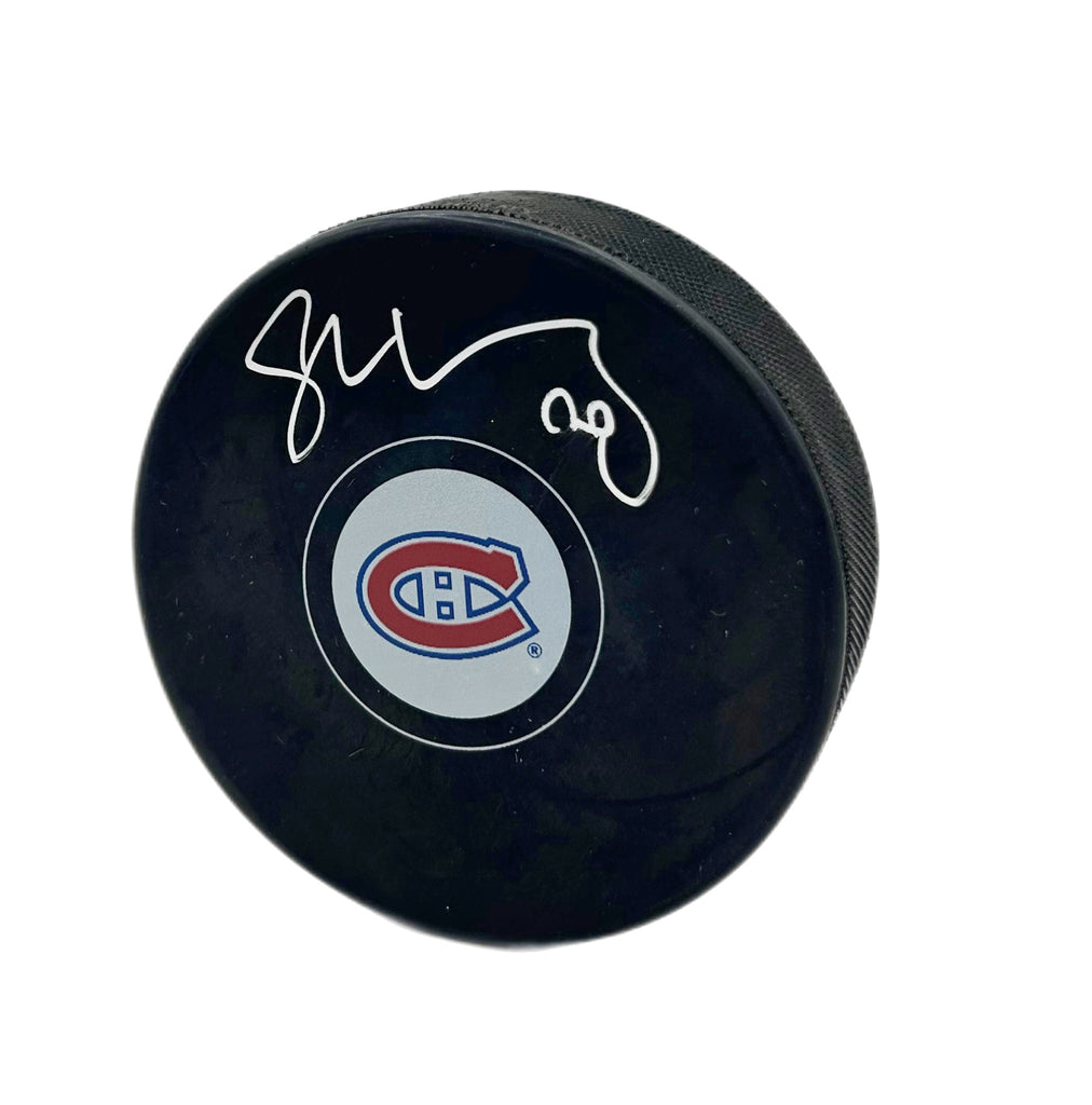 Juraj Slafkovsky Autographié Puck - Logo